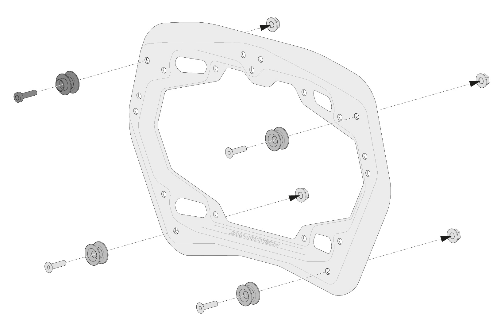 Kit adaptor SW-Motech pentru portavion lateral PRO - Pentru carcasele laterale AERO ABS. Montarea a 2 cutii. Figura 2