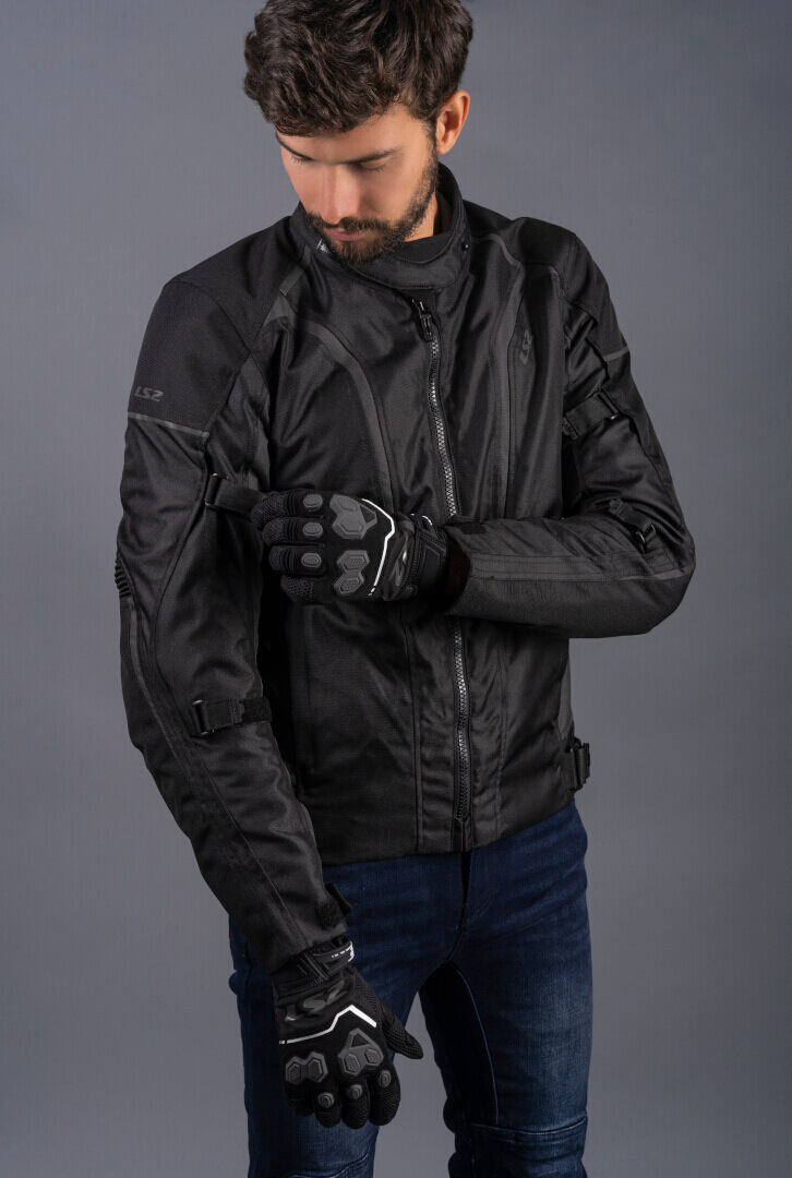 LS2 Sepang wasserdichte Motorrad Textiljacke schwarz/dunkelgrau 4XL Abbildung 15