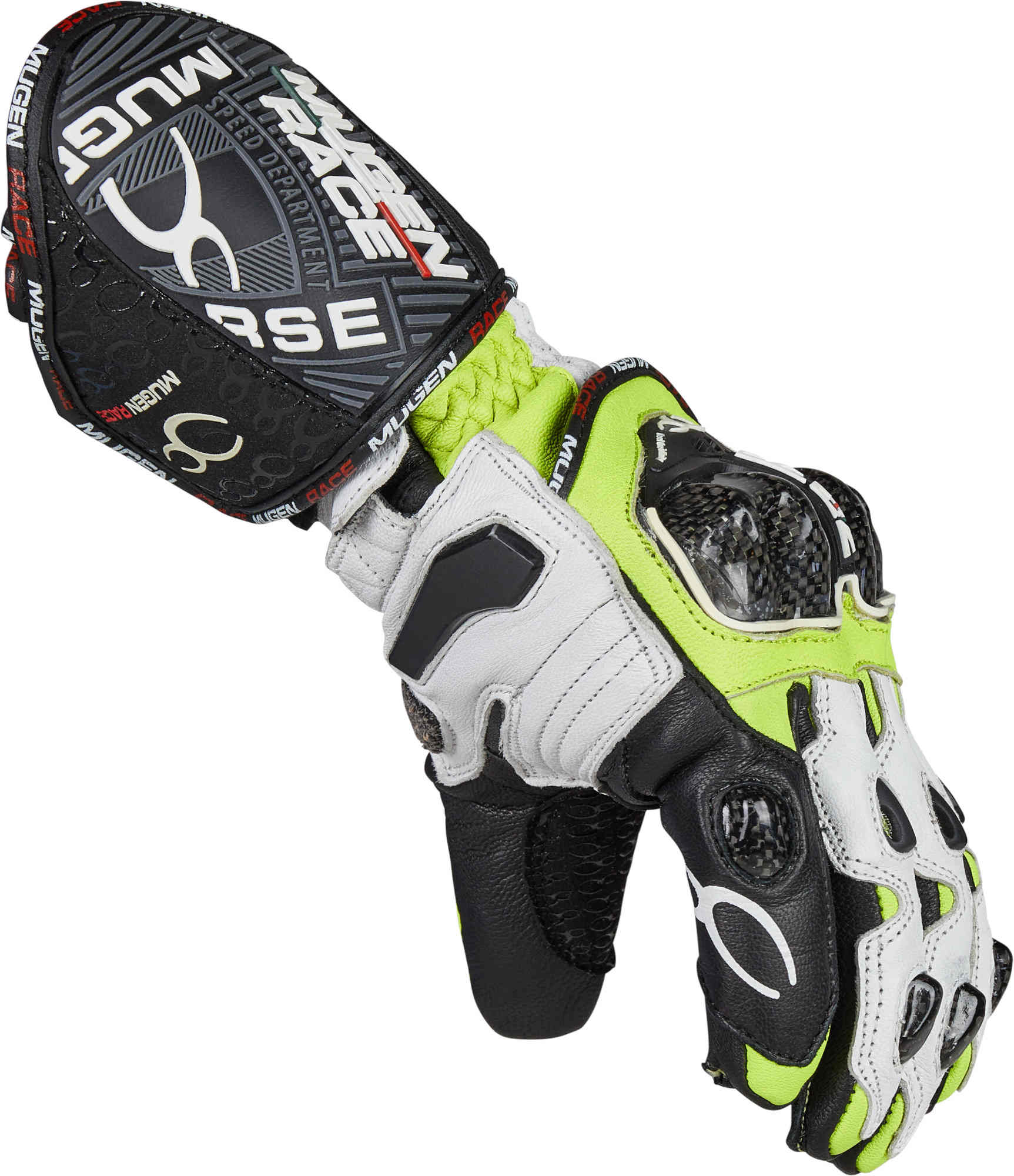 MUGENRACE Bornew Gants de moto Noir/Blanc/Néon-jaune 3XL Figure 4