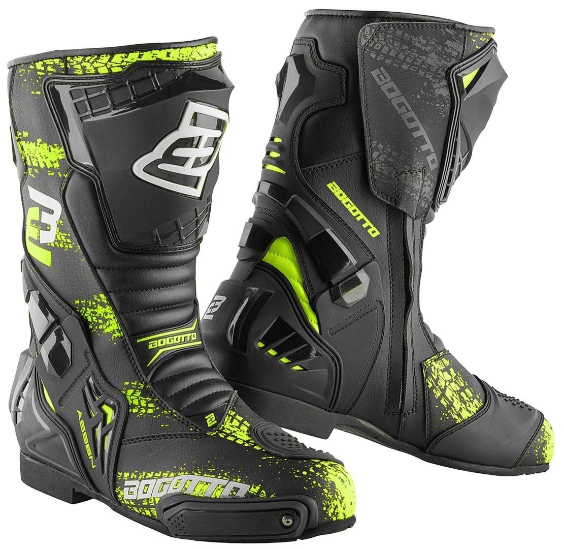 Bogotto Assen Evo Motorcycle Boots black/neon-yellow 41 Figure 1