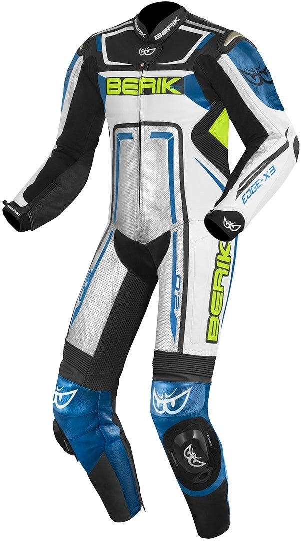 Berik Cosmic One Piece Motorcycle Leather Suit black/white/blue 52 Figure 1