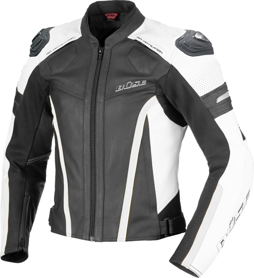 Büse Monza Ladies Motorcycle Leather Jacket black/white 44 Figure 1