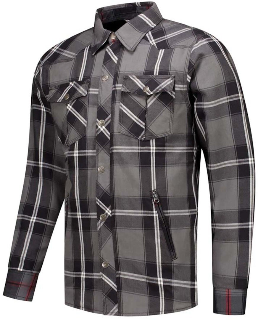 Rusty Stitches Neil V2 Motorrad Hemd grau/schwarz/weiß 4XL Abbildung 1