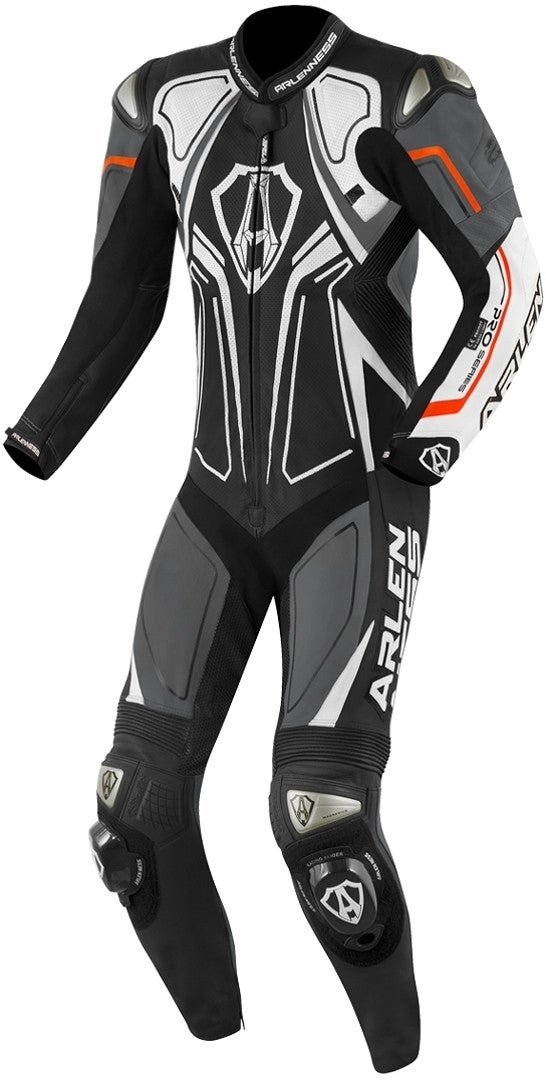 Arlen Ness Conquest One Piece Motorcycle Leather Suit black/black/white 56 Figure 1