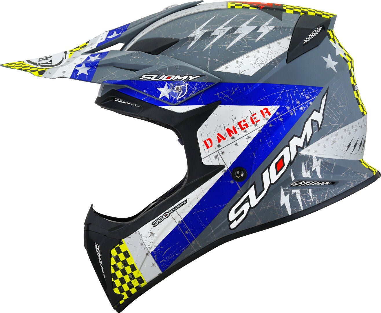 Suomy X-Wing Jetfighter E06 Motocross hjelm grå mat/blå XXL (63) Figur 5