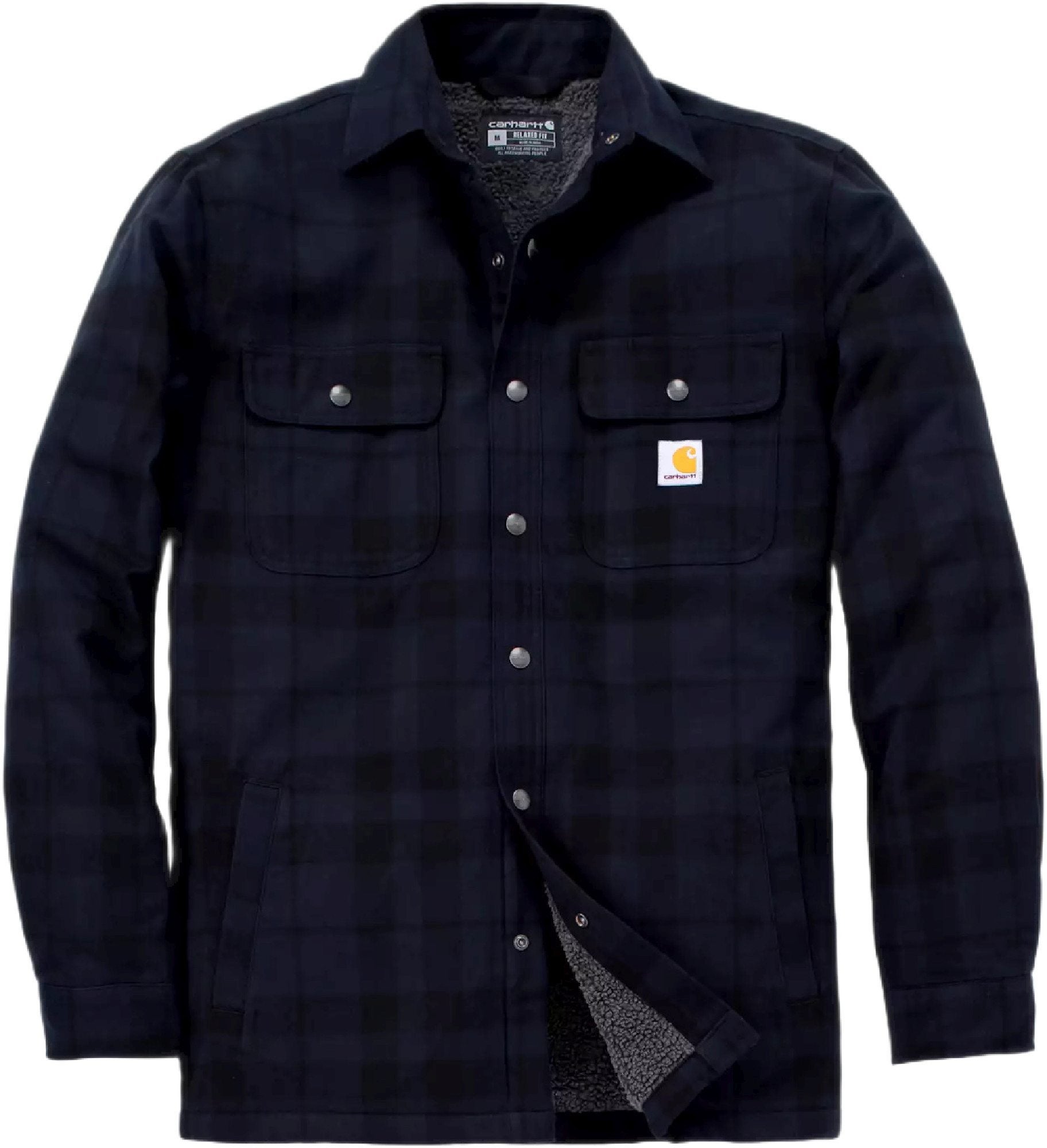Carhartt Relaxed Fit Flannel Sherpa‑Lined Shirt Jachetă textilă albastru/negru S Figura 1