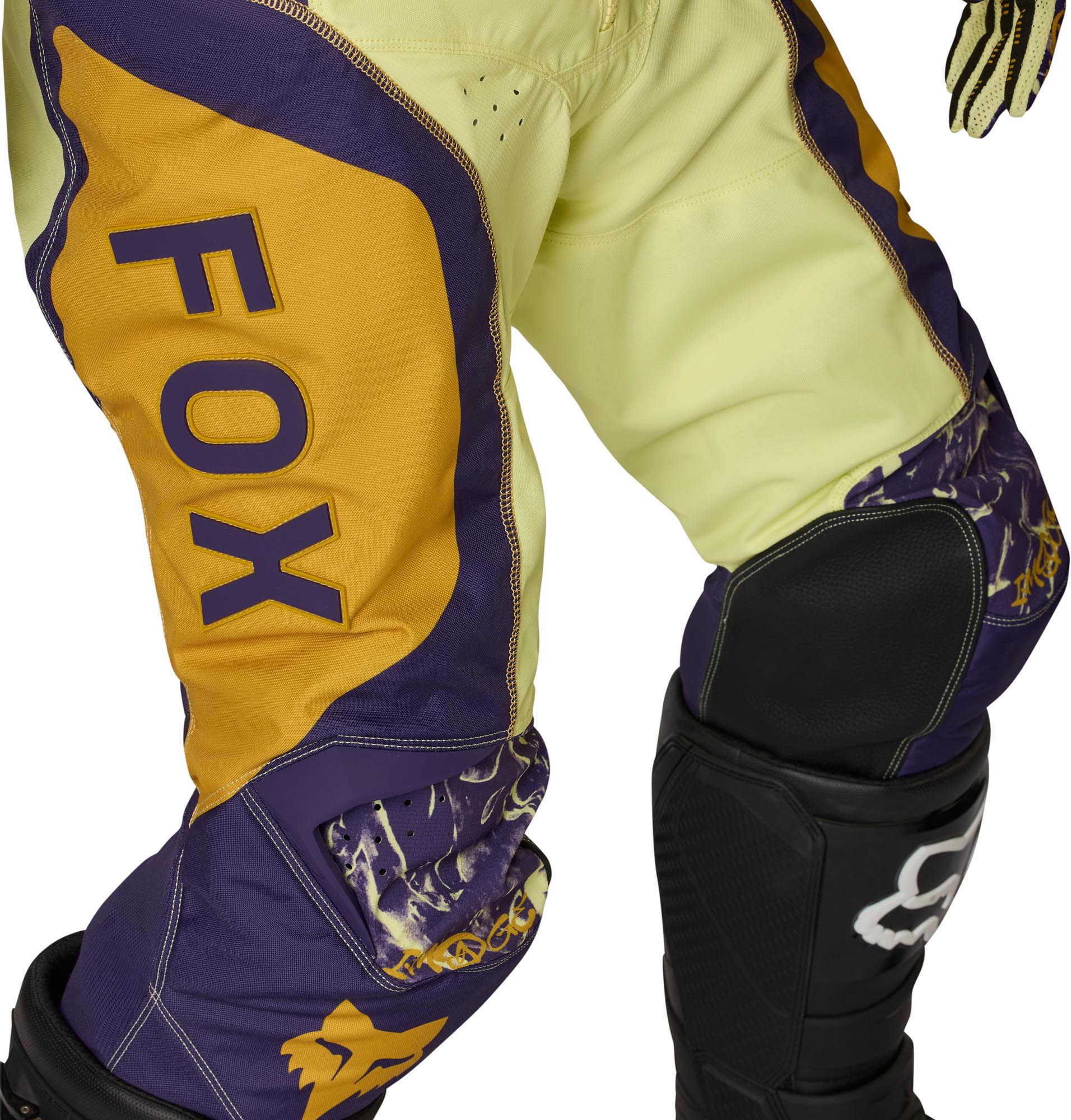 Side view of FOX 180 Image Print Motocross Pants