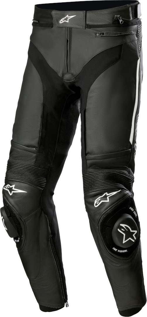 Alpinestars Missile V3 Pantaloni de piele pentru motocicletă alb/negru 46 Standard Figura 1
