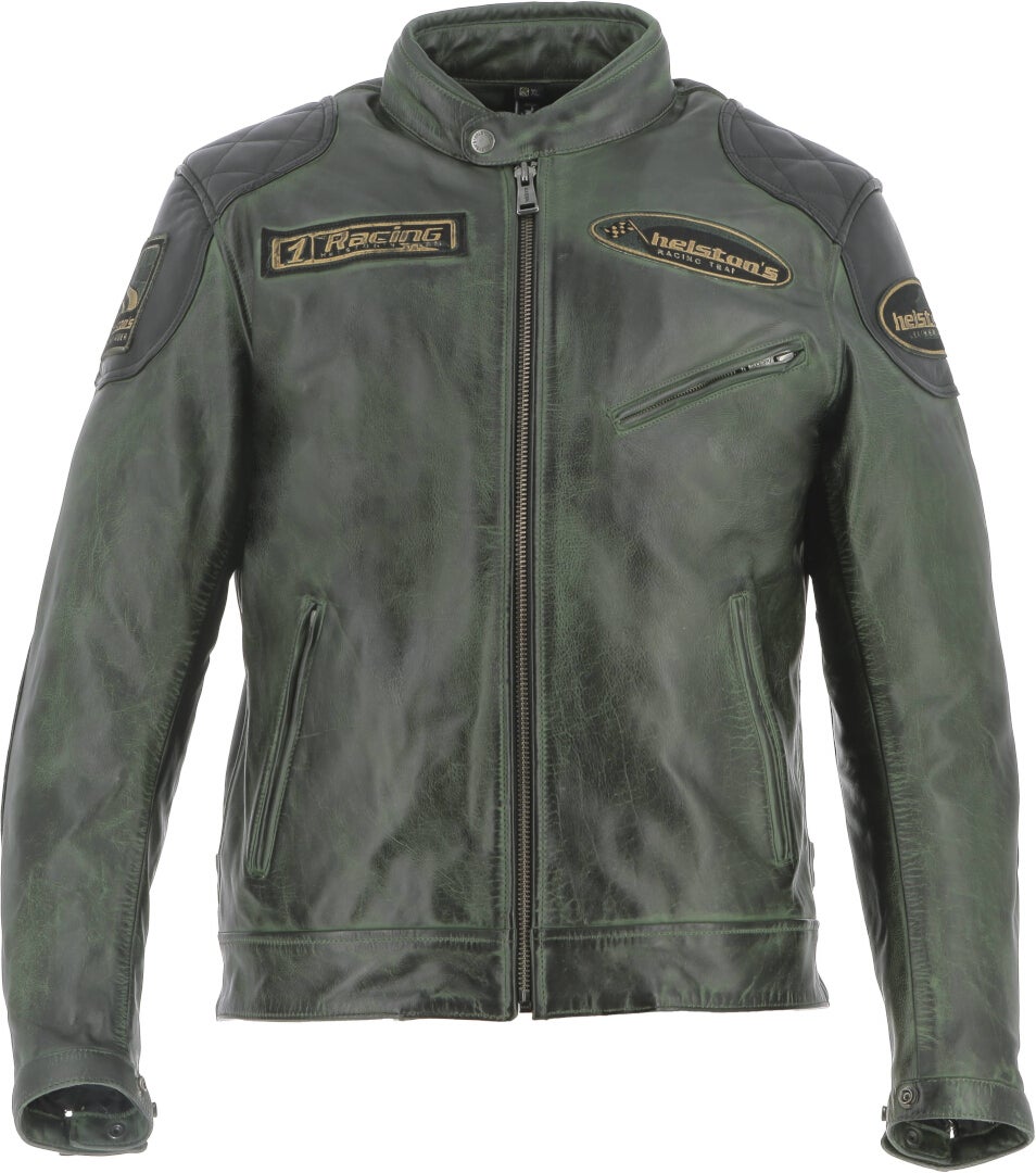 Helstons Trevor Motorcycle Leather Jacket green/black L Figure 1