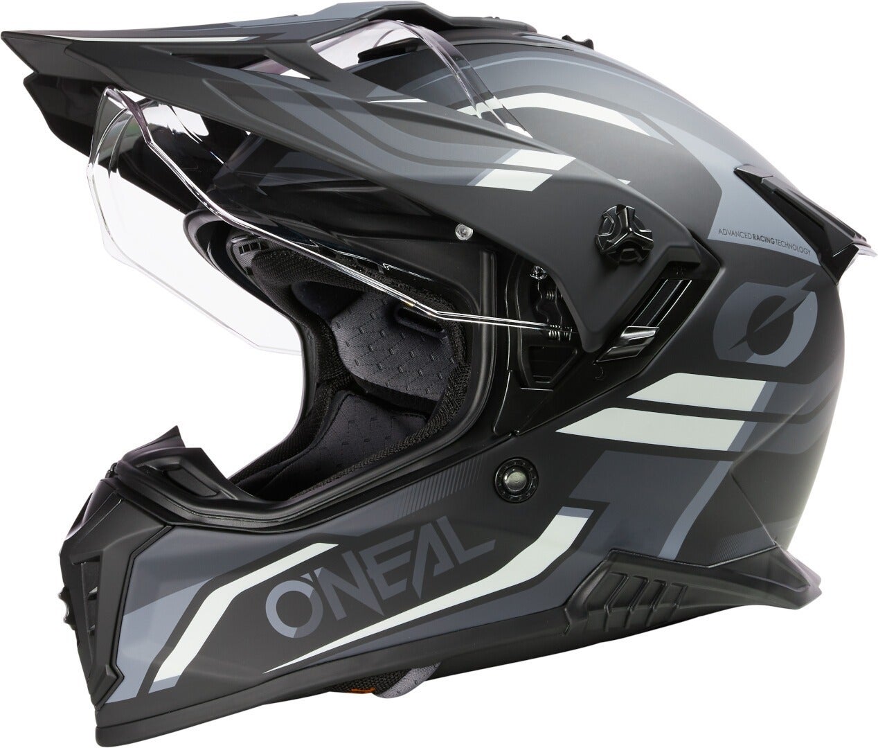 Oneal A-SRS Spike Motocross hjelm sort mat/grå/hvid 2XL Figur 2