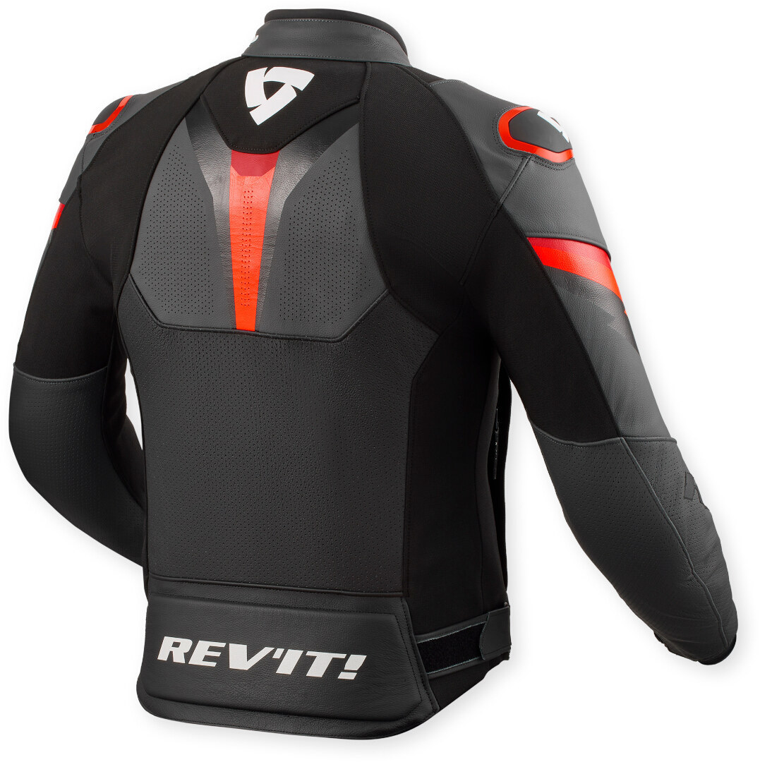 Revit Quantum 3 perforated Motorcycle Leather Jacket black/neon-red 48 Figure 2