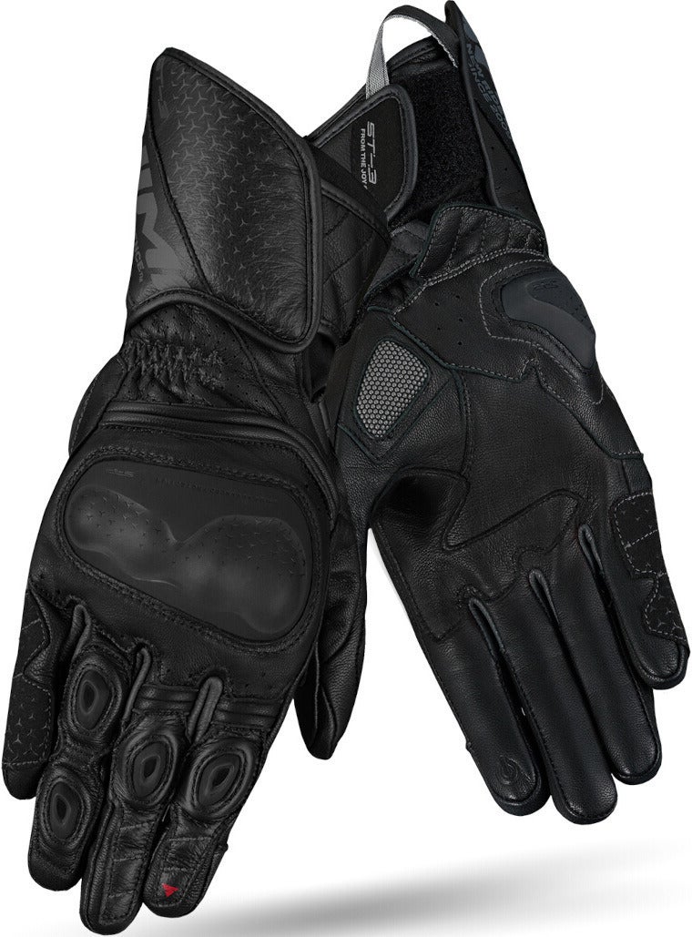 SHIMA ST-3 perforerede motorcykelhandsker Sort 3XL Figur 3