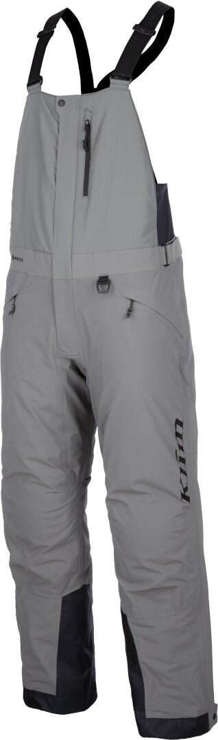 Klim Keweenaw 2025 waterproof Snowmobile Bib Pants light grey/black Short M Figure 1