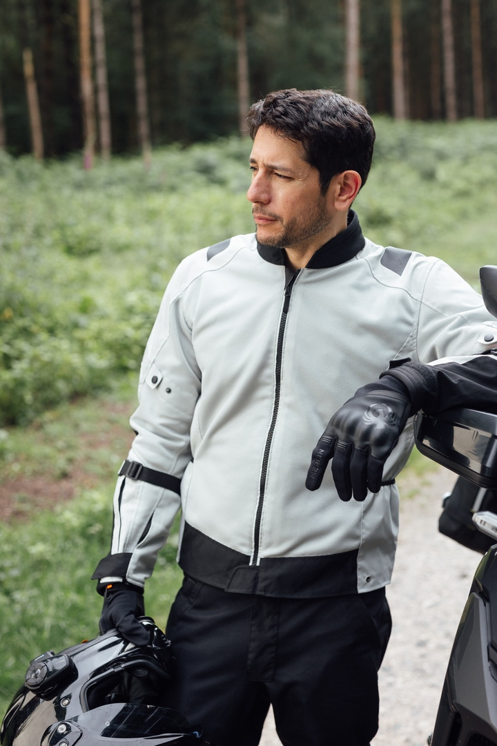 Merlin Taos Air Mesh Stretch Motorrad Textiljacke hellgrau/schwarz L Abbildung 11