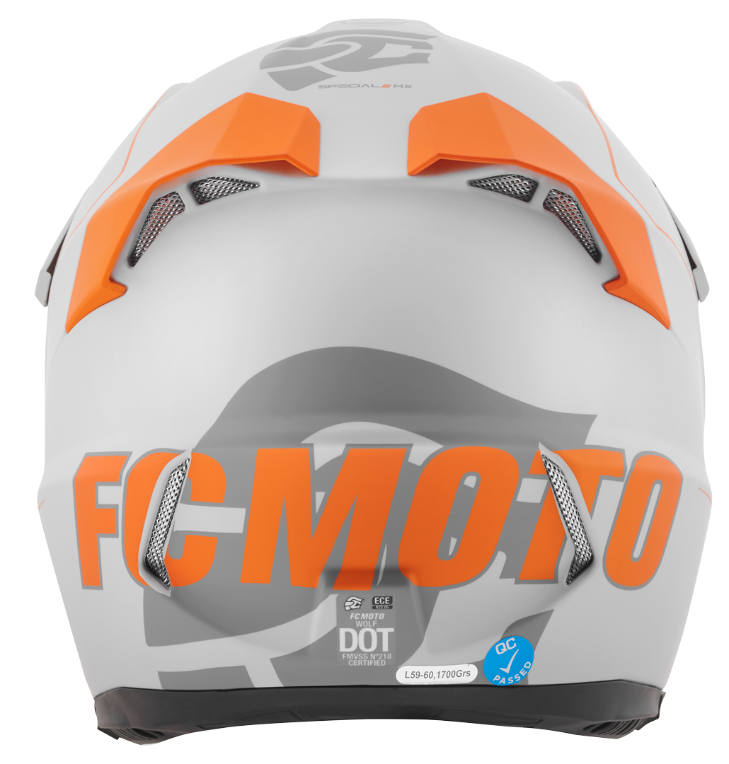 FC-Moto Merkur Straight Motocross Hjälm Grå/orange XS Figur 5