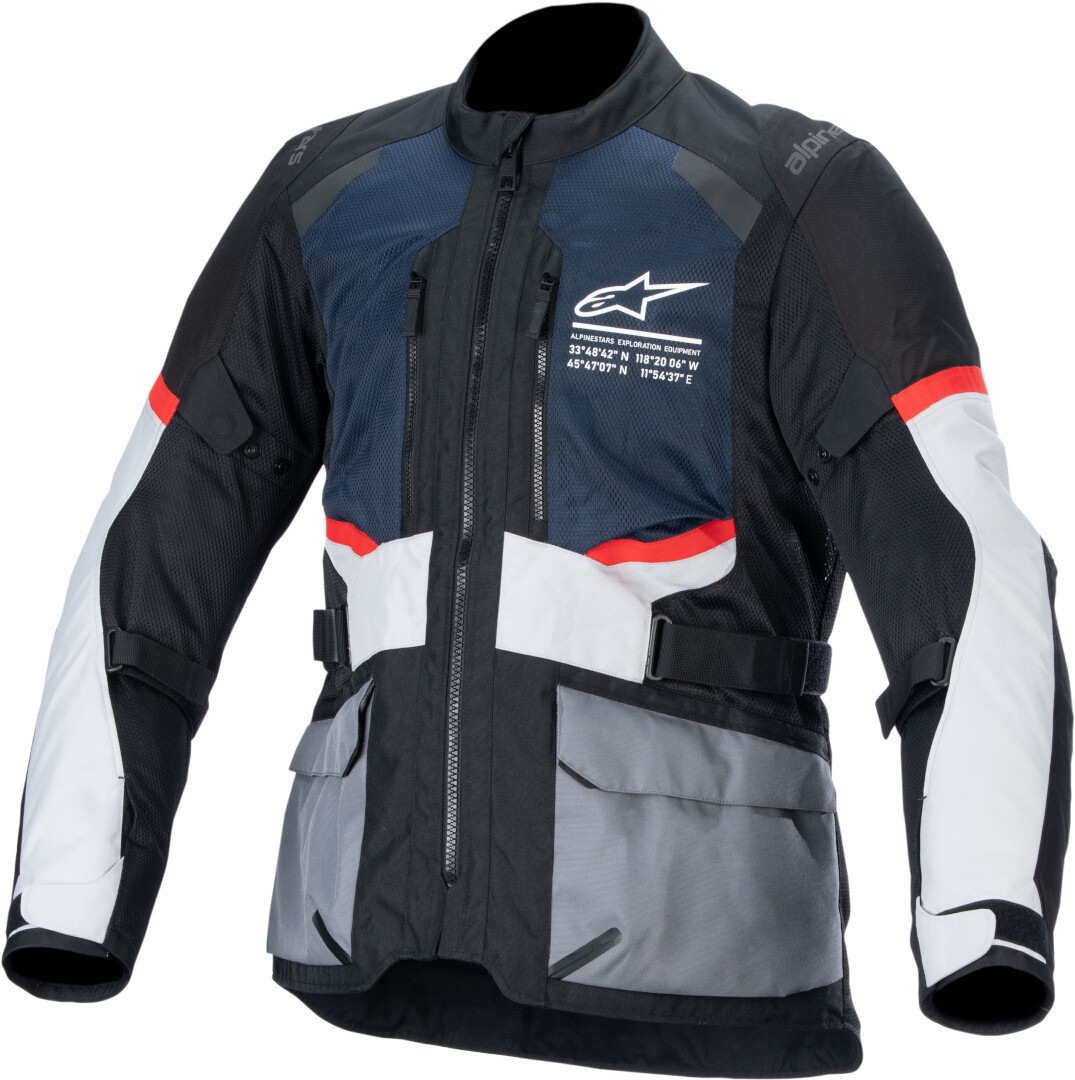 Alpinestars Andes Air Drystar Jachetă textilă impermeabilă pentru motociclete Negru/Albastru/Alb L Figura 1
