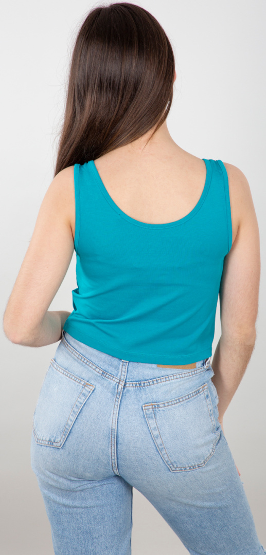 Alpha Industries Basic Crop SL Camiseta de tanque de señoras turquesa S Figura 3