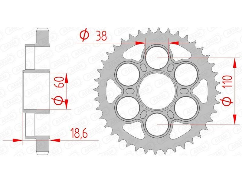 AFAM Kit chaîne 530XHR2 14/40 super-renforcé - couronne standard Figure 3