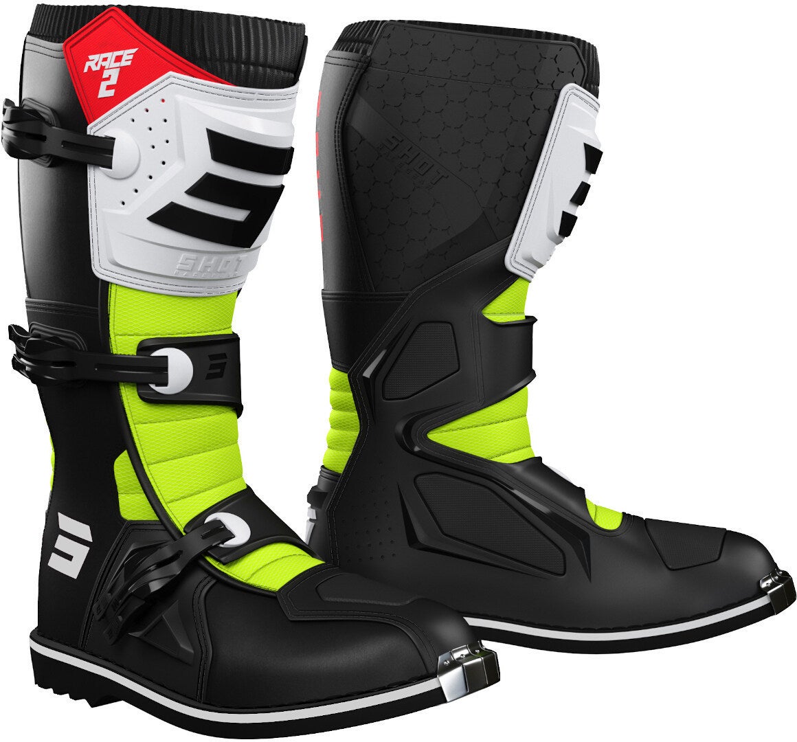 Shot Race 2 Motocross Boots black/white/yellow 43 Figure 1