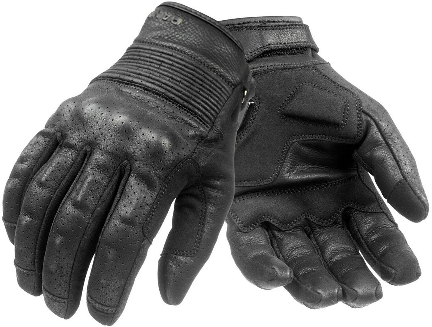Pando Moto Onyx Black perforerede motorcykelhandsker Sort M Figur 1