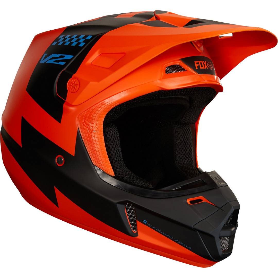 FOX V2 Master Casco moto cross Arancione/Nero S (55/56) Figura 1