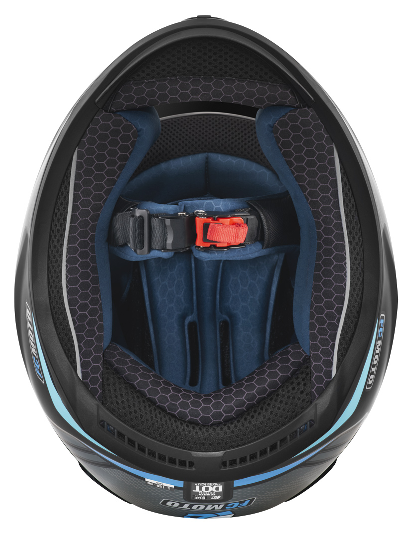 FC-Moto FF114B Zeron Helm schwarz matt/hellblau XL Abbildung 7