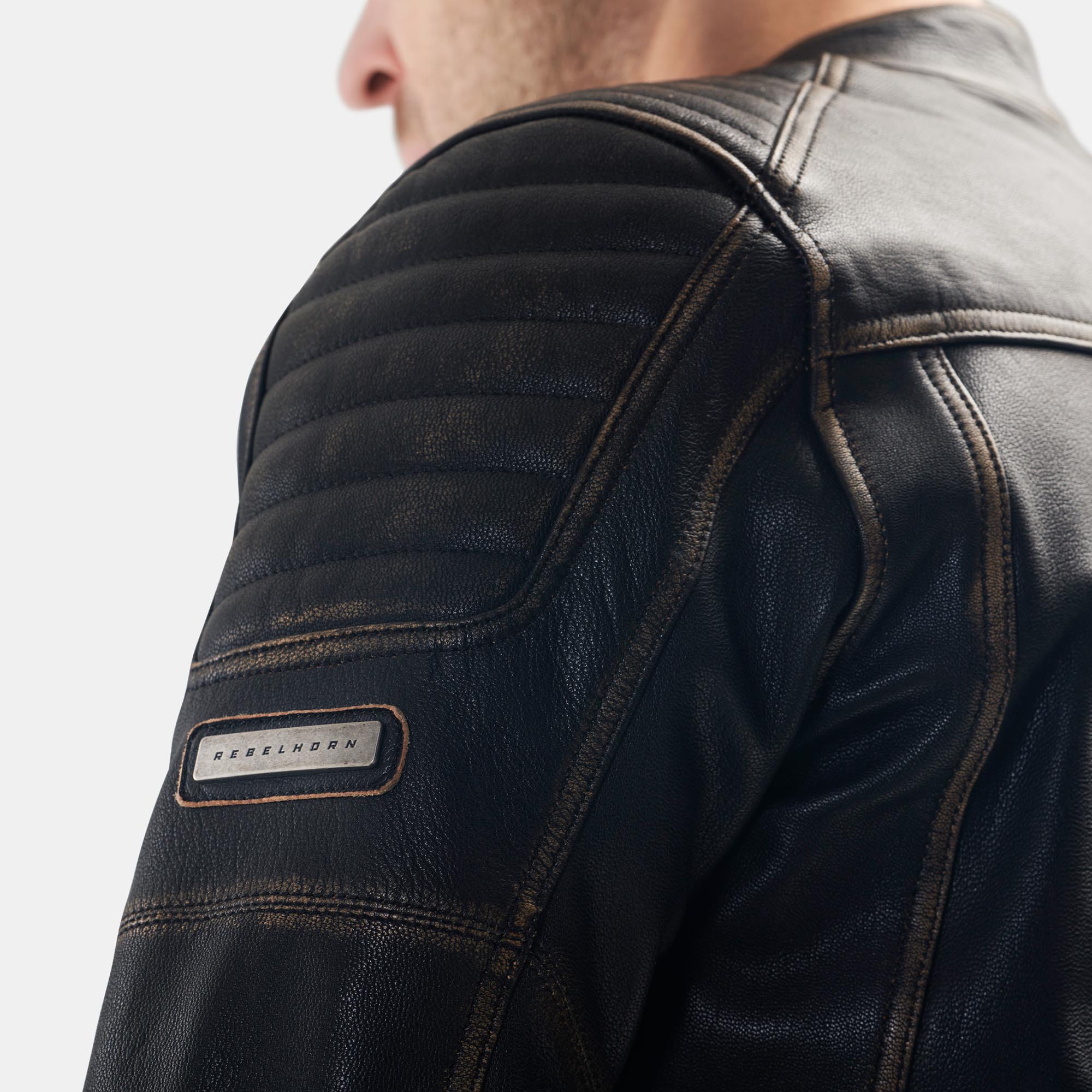 Side view of Rebelhorn Hunter 2 Motorcycle Leather Jacket