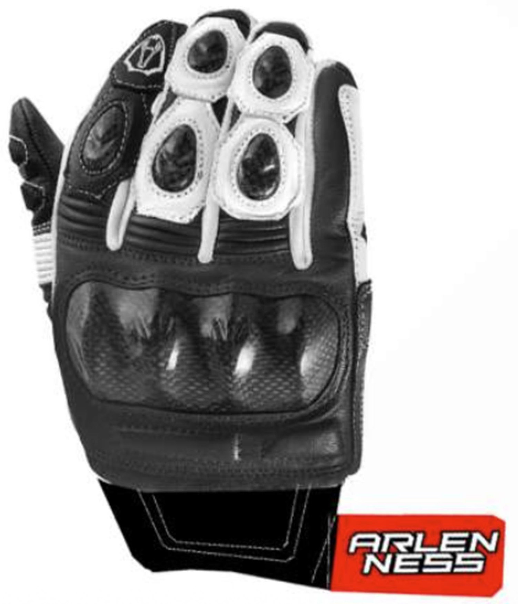 Arlen Ness Nerheg Motorcykelhandsker Sort/hvid L Figur 1