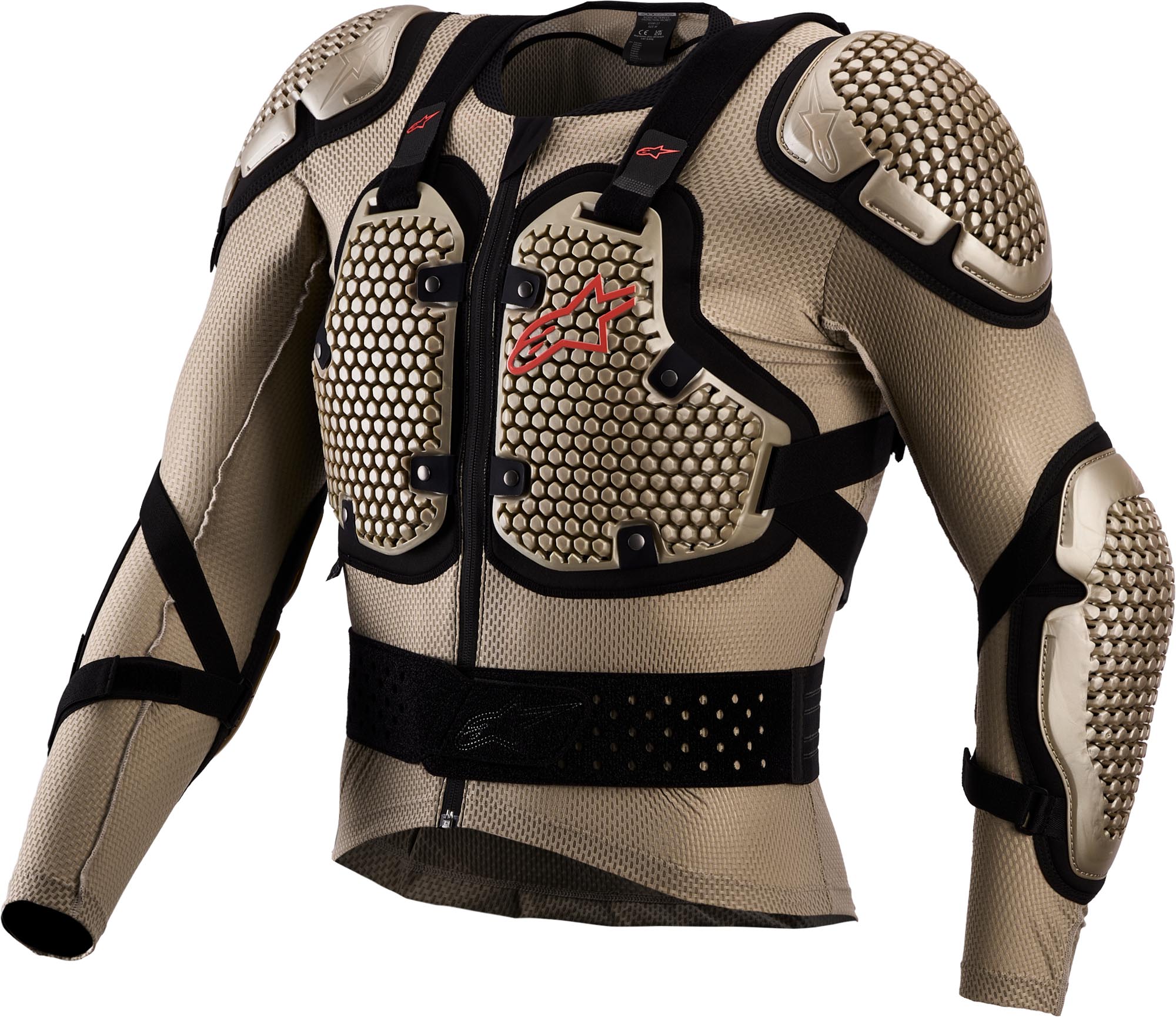 Alpinestars Bionic Action V3 Ochranná bunda béžová/čierna/červená XL Obrázok 1