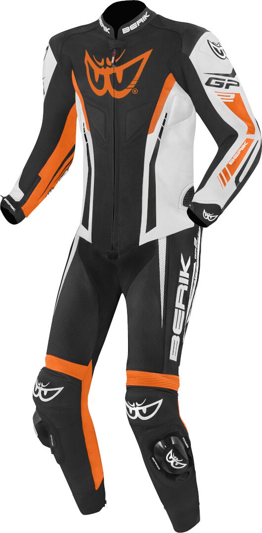 Berik Monza One Piece Motorcycle Leather Suit black/white/orange 54 Figure 1