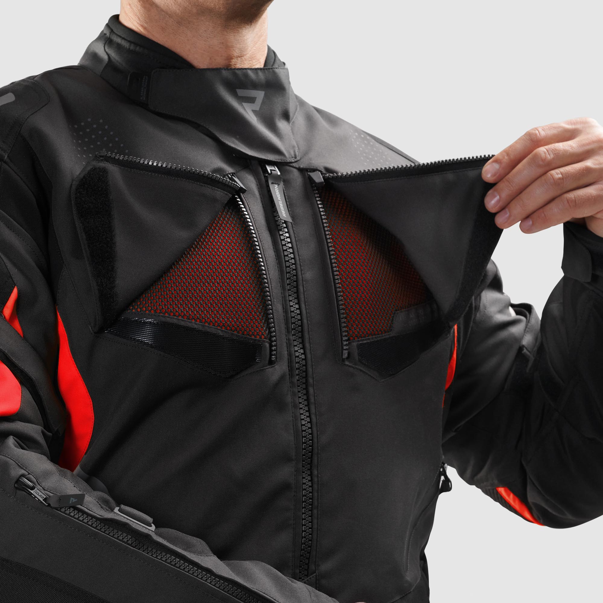Rebelhorn Hiker 4 waterproof Motorcycle Textile Jacket black/grey/red S Figure 3