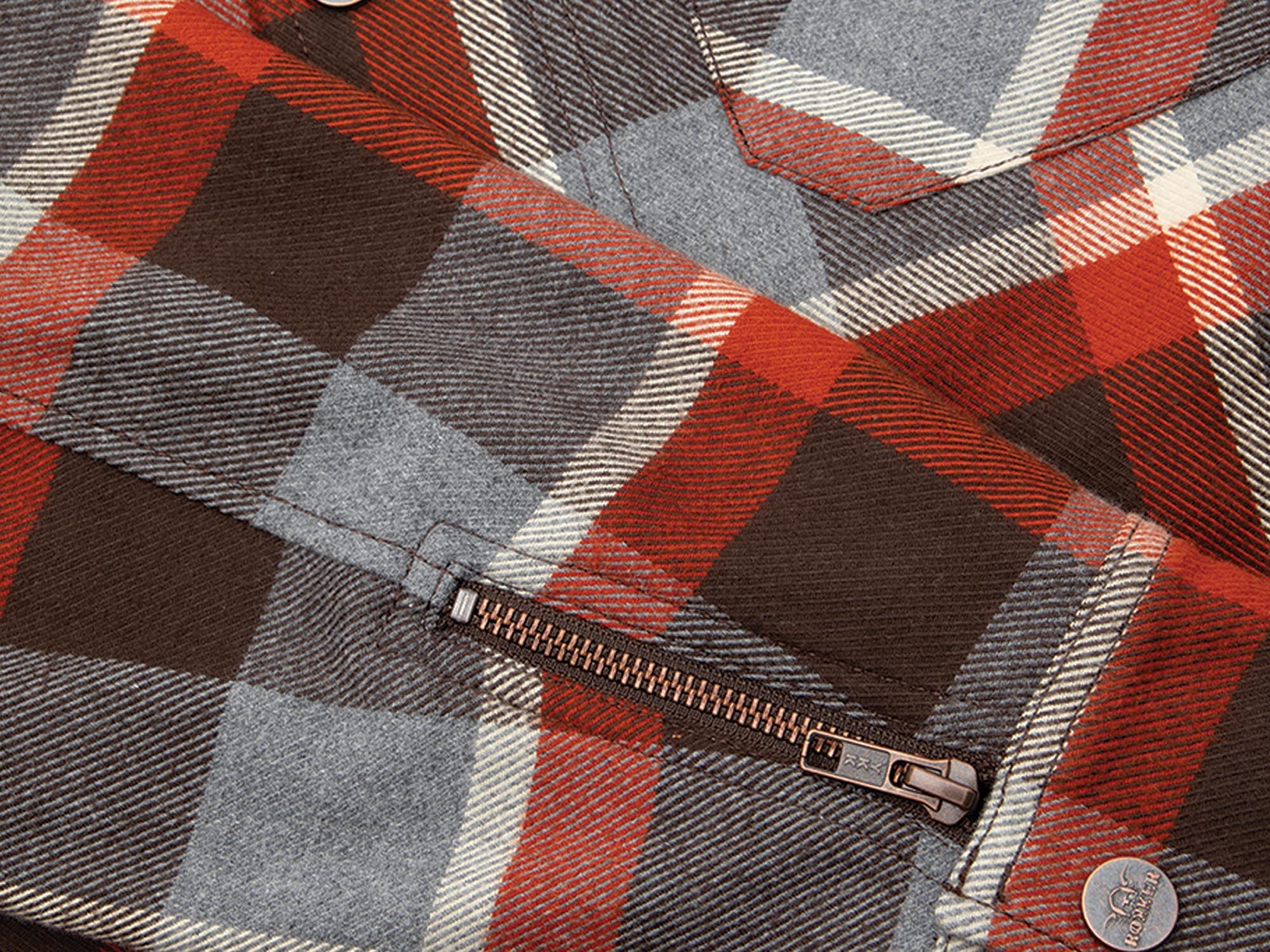 Rokker Memphis Rider Motorrad Hemd rot/grau 2XL Abbildung 3