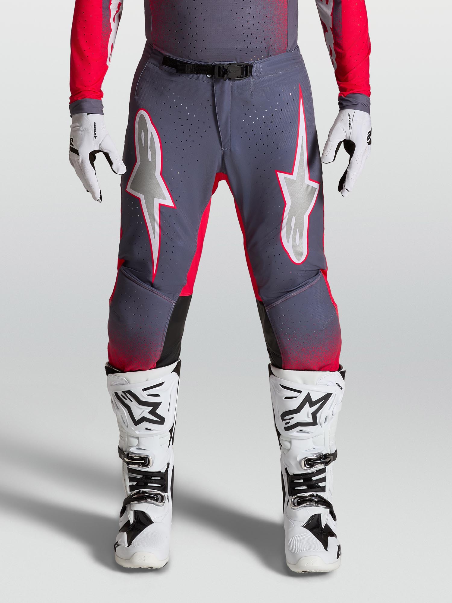 Alpinestars Supertech Hiten AFD Motocross Hose grau/rot 30 Abbildung 6