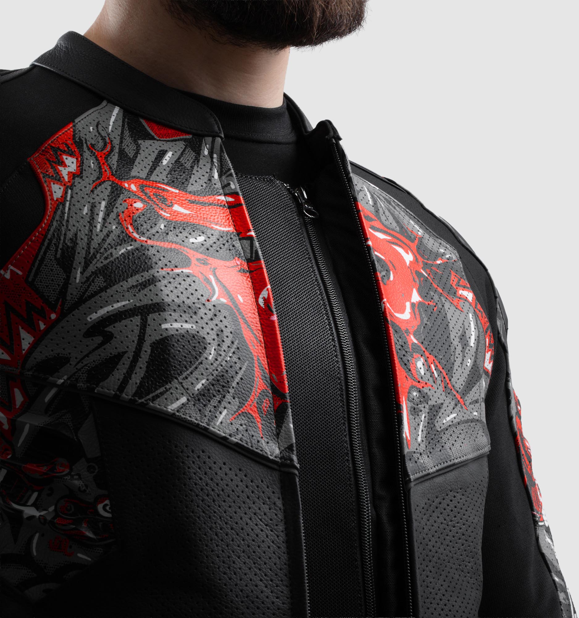 Side view of Rebelhorn Vandal 2 Cruze Motorcycle Leather Jacket