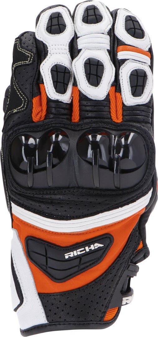 Richa Stealth gants de moto perforés Noir/Blanc/Orange M Figure 1