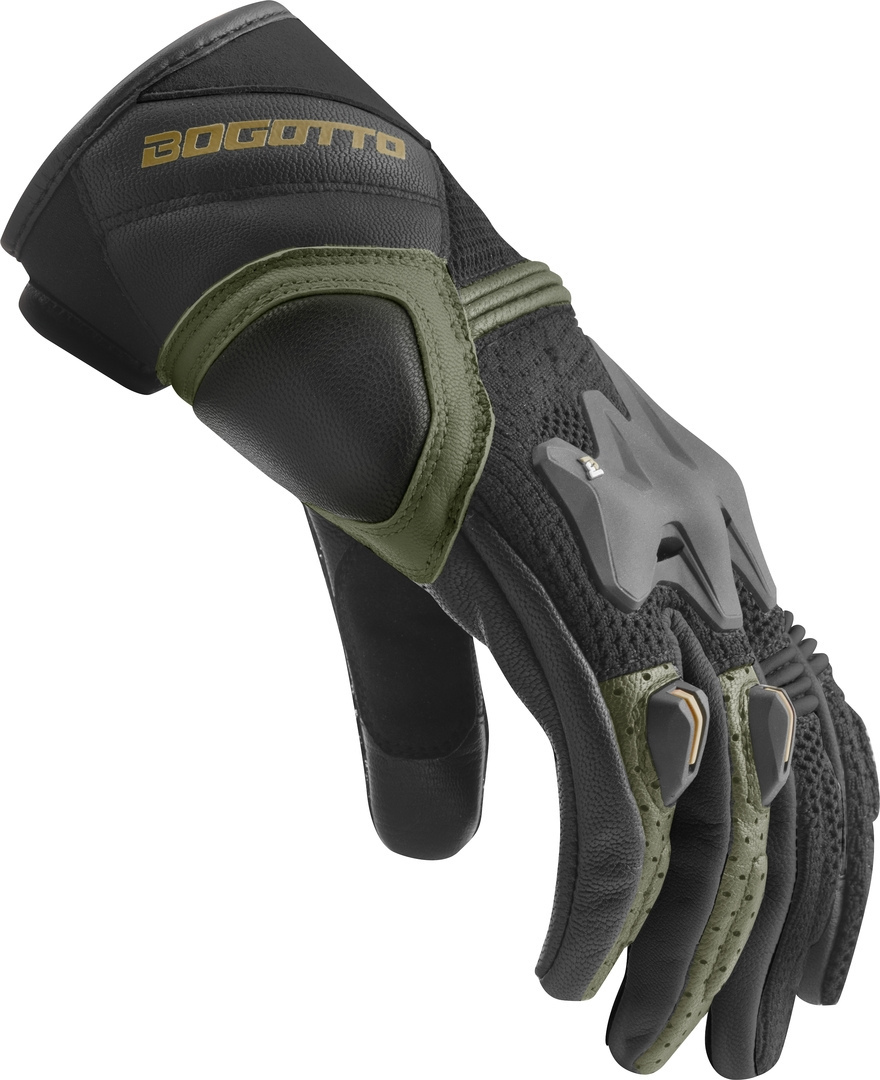 Bogotto Xatran Mănuși de motocicletă perforate Negru/Verde XS Figura 4