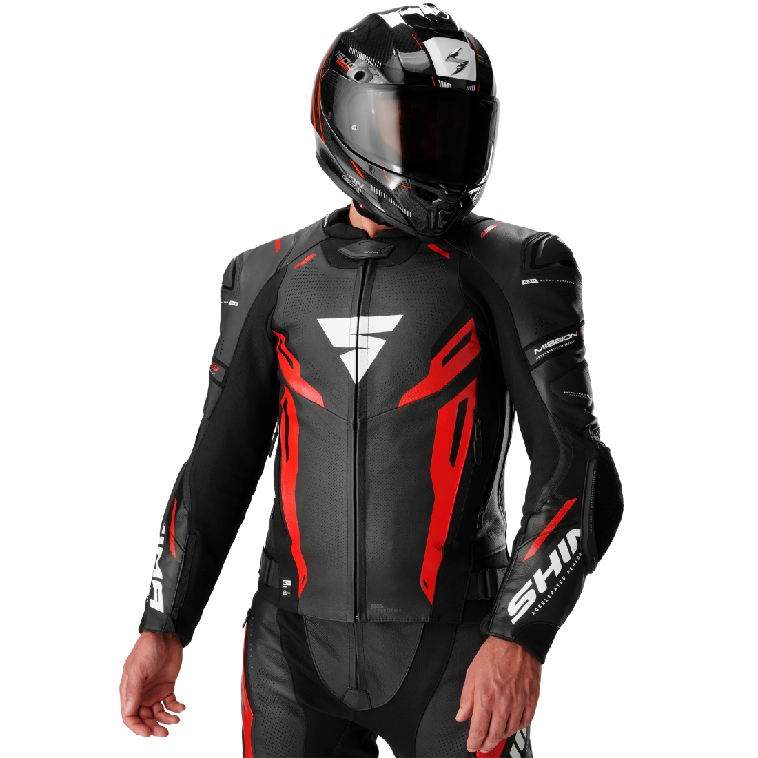 SHIMA Mission ST Veste en cuir moto noir/rouge 60 Figure 3