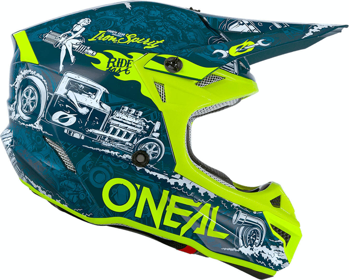 Oneal 5Series Polyacrylite HR Casco motocross blu/giallo S (55/56) Figura 2