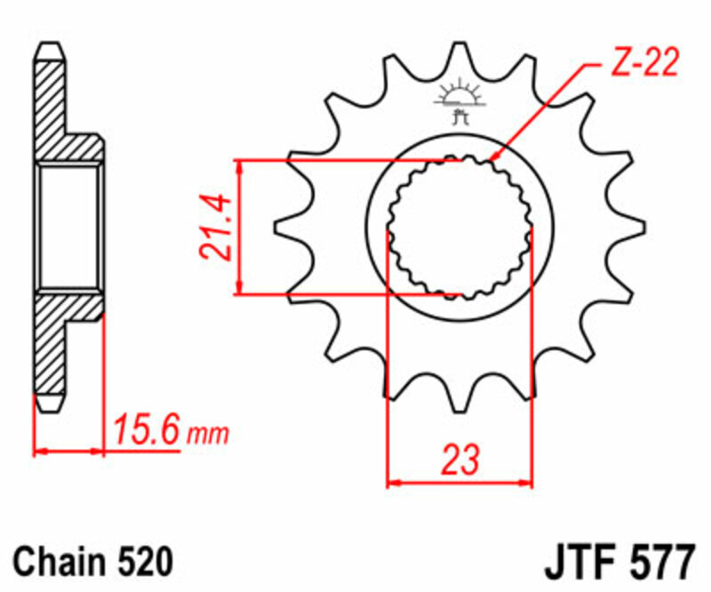 JT-DRIVHJUL Standard stålhjul 577 - 520 Figur 3