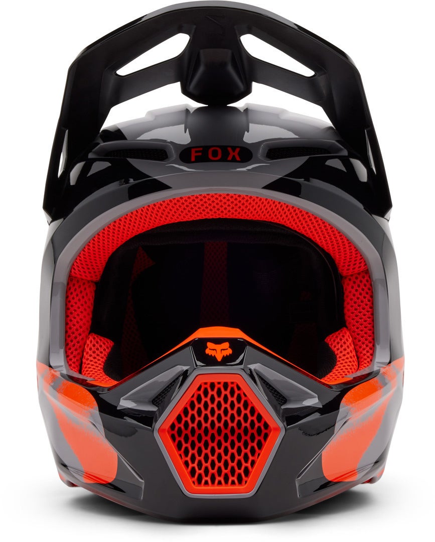 FOX V1 Emotion Motocross Helm schwarz/grau/orange S (55/56) Abbildung 6