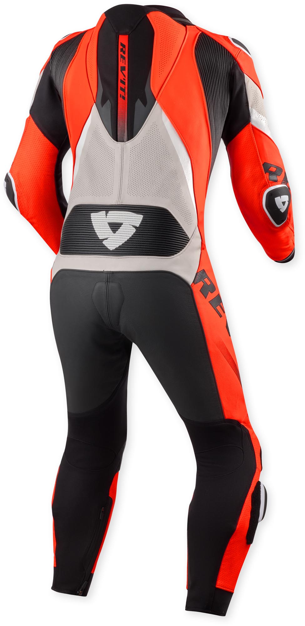 Revit Hyperspeed 3 Perforeret Ét Stykke Motorcykellæderdragt lysegrå/rød 56 Figur 2