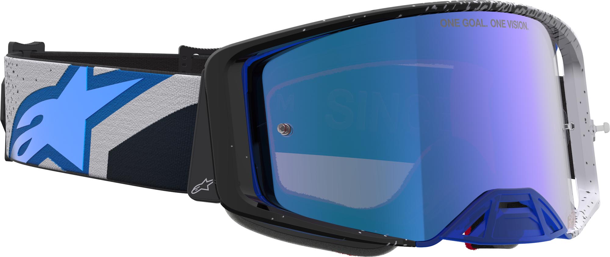Alpinestars Supertech Hiten Mirror Мотокрос очила черно/синьо/бяло Фигура 3