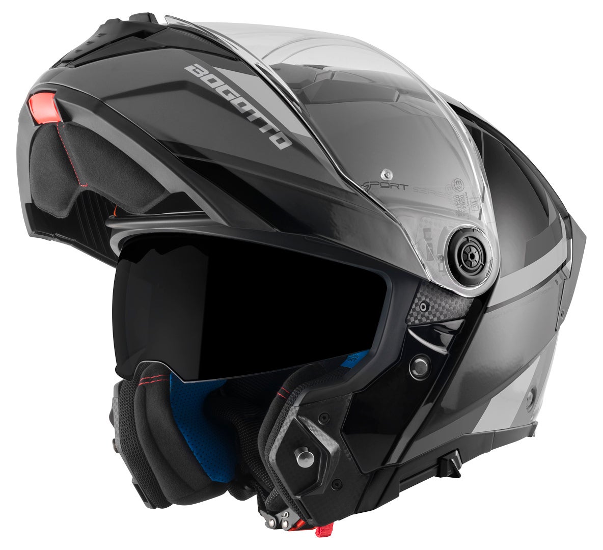 Bogotto FF404 Ezion Casco abatible negro mate/gris S Figura 1