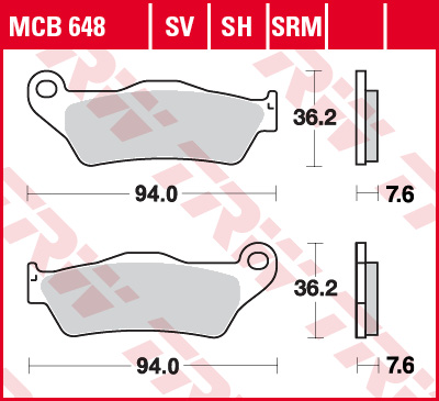 TRW Lucas Bremsbelag MCB648 Figura 1