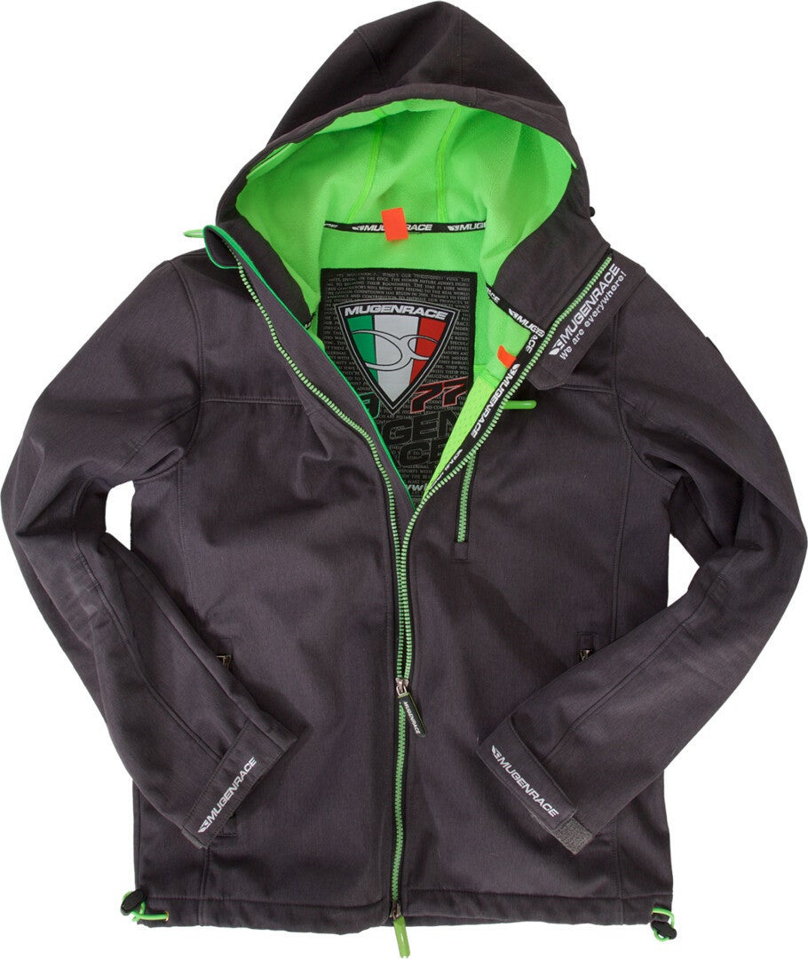 MUGENRACE Pista-BA Softshell Jaqueta preto/verde/antracito L Figura 1