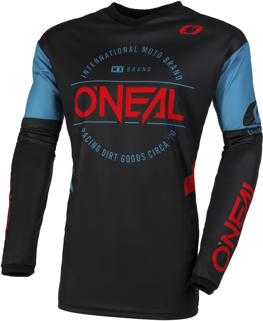 Oneal Element Brand Motocross Jersey preto/azul S Figura 1