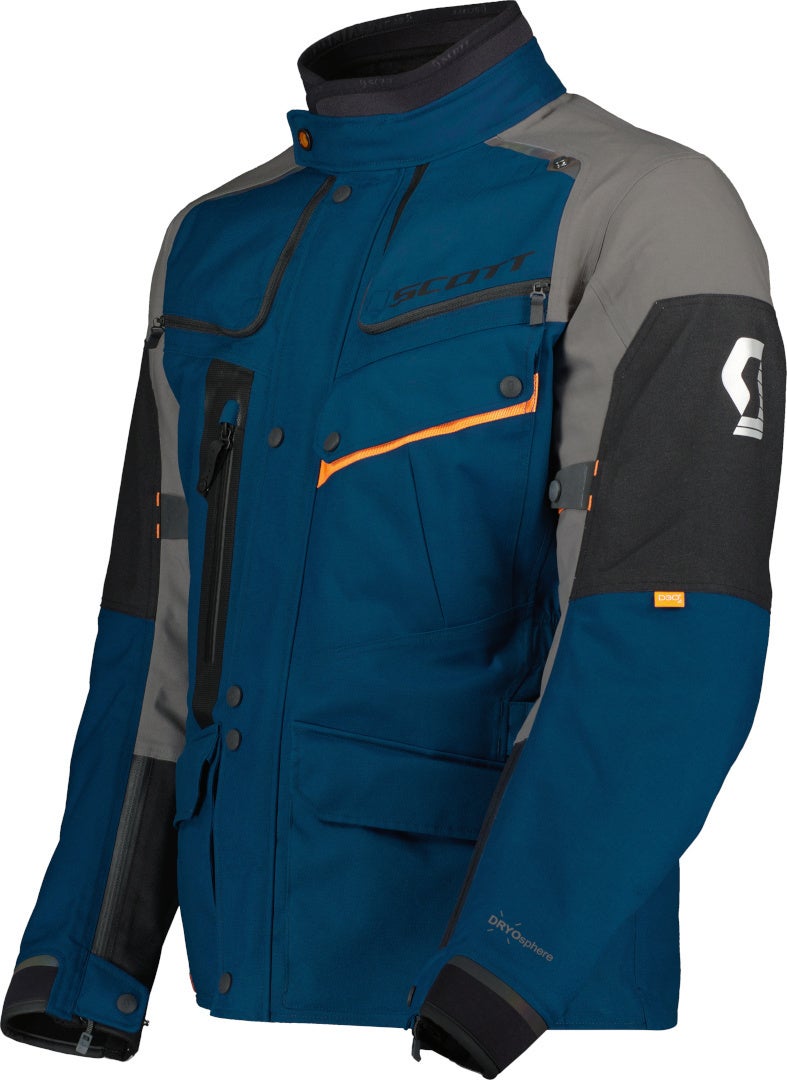 Scott Voyager Dryo waterproof Motorcycle Textile Jacket blue/grey XXL Figure 1