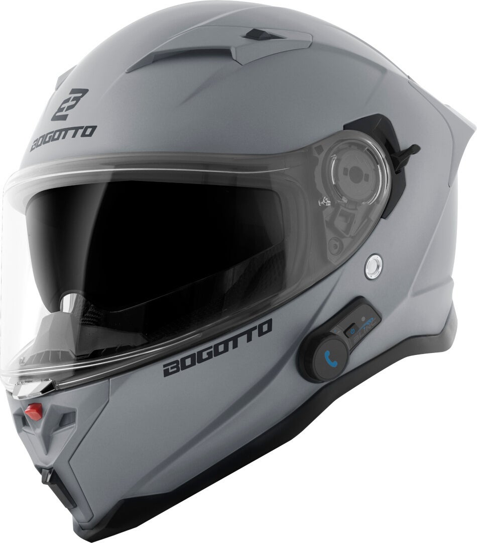 Bogotto H153 BT Bluetooth Helm hellgrau matt XL Abbildung 1