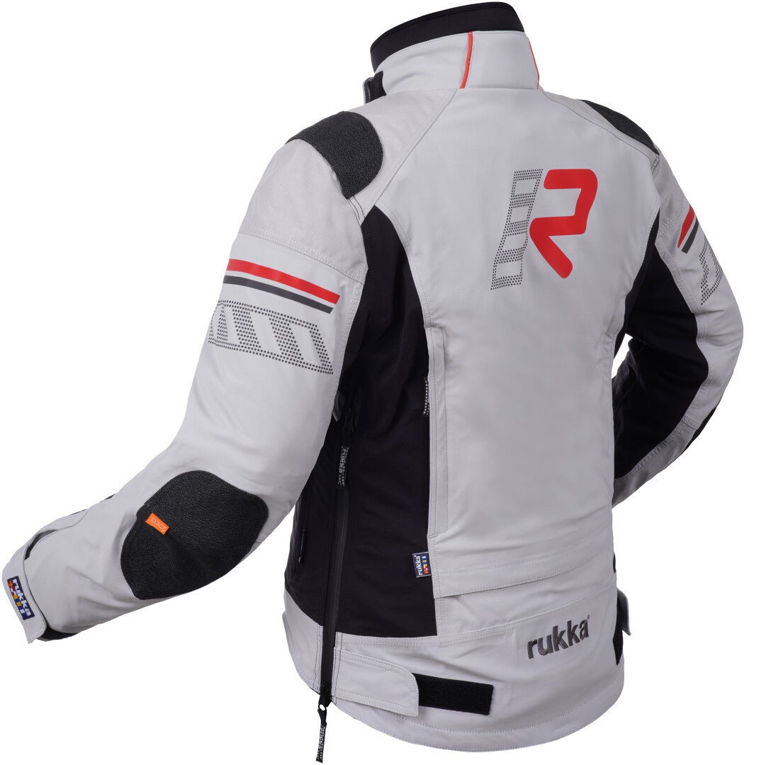 Rukka Armatou-R wasserdichte Damen Motorrad Textiljacke hellgrau/schwarz/rot 48 Abbildung 2