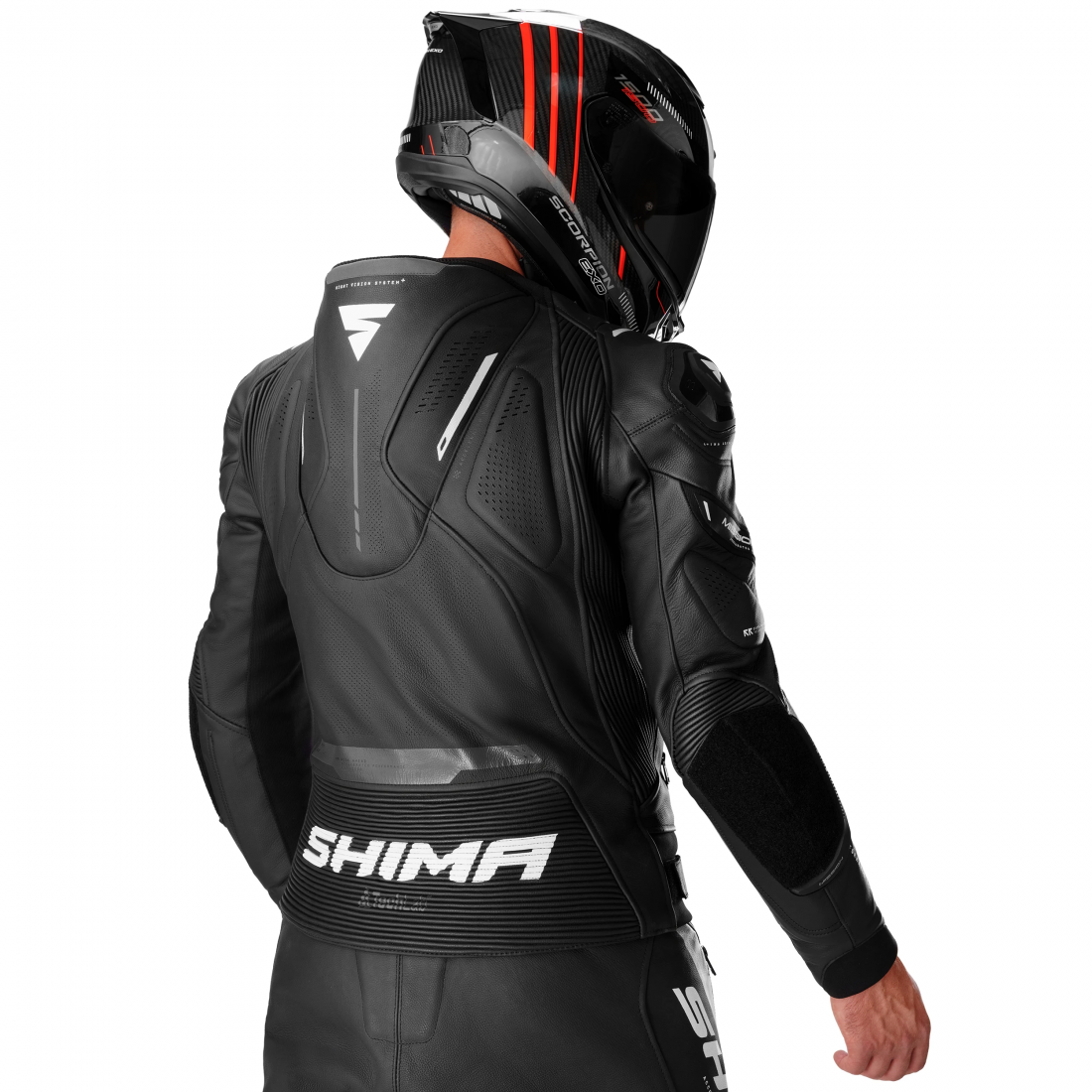 SHIMA Mission ST Veste en cuir moto Noir/Blanc 58 Figure 4